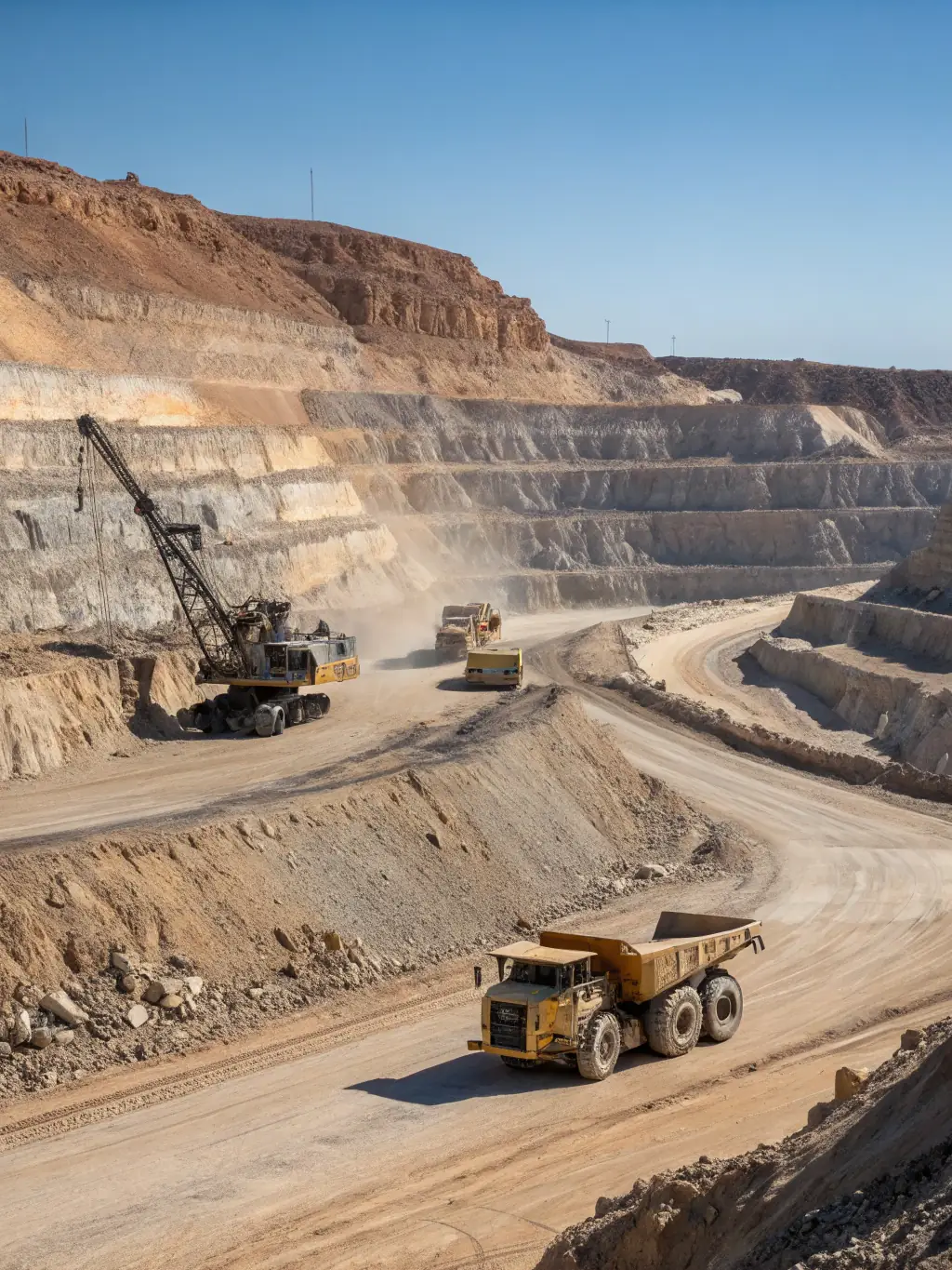 A photograph of a modern mine, showcasing the firm's involvement in the mining industry.